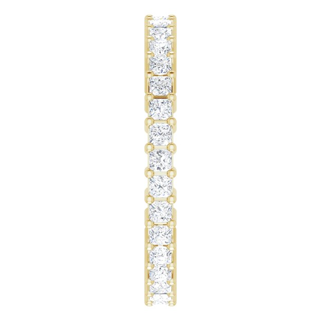 10K Gold Square Natural Diamond Shared-Prong Eternity Band – 1.5x1.5 mm Stones - Yellow Gold - view 4