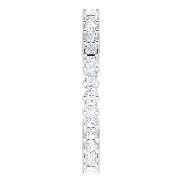 10K Gold Square Lab-Grown Diamond Shared-Prong Eternity Band – 1.5x1.5 mm Stones - White Gold - view 4