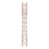 10K Gold Square Lab-Grown Diamond Shared-Prong Eternity Band – 1.75x1.75 mm Stones - Rose Gold - view 4