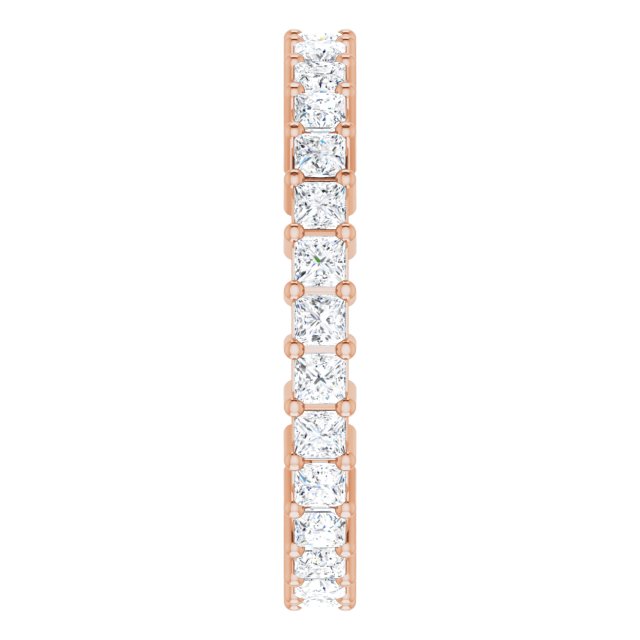 10K Gold Square Lab-Grown Diamond Shared-Prong Eternity Band – 1.75x1.75 mm Stones - Rose Gold - view 4