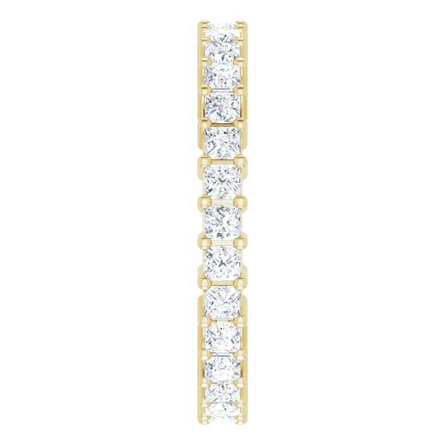 10K Gold Square Natural Diamond Shared-Prong Eternity Band – 1.75x1.75 mm Stones - Yellow Gold - view 4