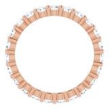 10K Gold Round Lab-Grown Diamond Shared-Prong Eternity Band – 2.25 mm Stones - Rose Gold - view 2
