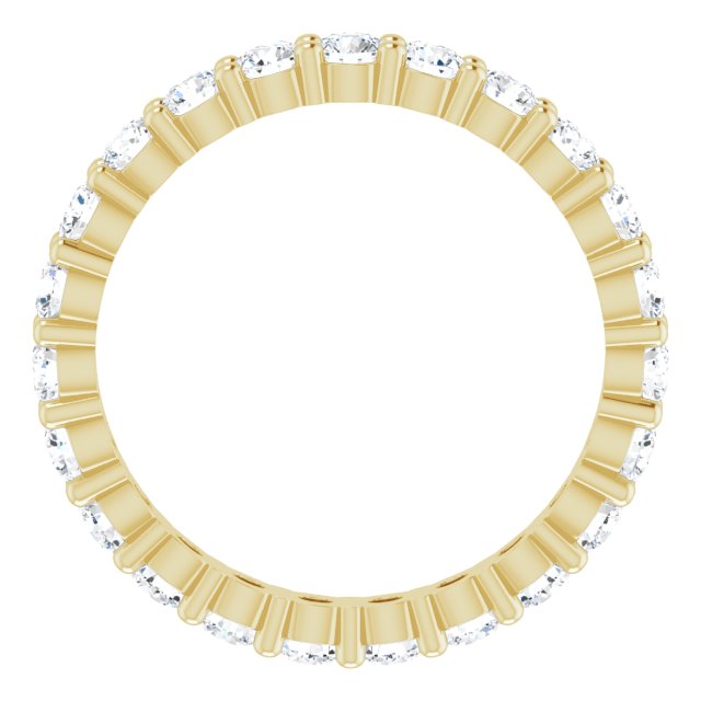 10K Gold Round Lab-Grown Diamond Shared-Prong Eternity Band – 2.25 mm Stones - Yellow Gold - view 2