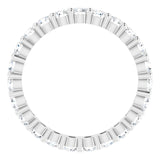 10K Gold Round Lab-Grown Diamond Shared-Prong Eternity Band – 2.25 mm Stones - White Gold - view 2