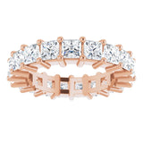 10K Gold Square Lab-Grown Diamond Shared-Prong Eternity Band – 3x3 mm Stones - Rose Gold - view 3