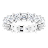 10K Gold Square Lab-Grown Diamond Shared-Prong Eternity Band – 3x3 mm Stones - White Gold - view 3