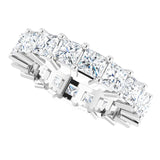 10K Gold Square Natural Diamond Shared-Prong Eternity Band – 3.25x3.25 mm Stones - White Gold - view 5