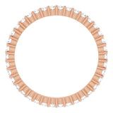 10K Gold Round Natural Diamond Shared-Prong Eternity Band – 1.3 mm Stones - Rose Gold - view 2
