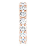 10K Gold Round Natural Diamond Shared-Prong Eternity Band – 3.4 mm Stones - Rose Gold - view 4