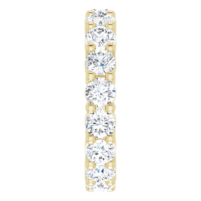 10K Gold Round Lab-Grown Diamond Shared-Prong Eternity Band – 3.4 mm Stones - Yellow Gold - view 4