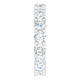 10K Gold Round Lab-Grown Diamond Shared-Prong Eternity Band – 3.4 mm Stones - White Gold - view 4