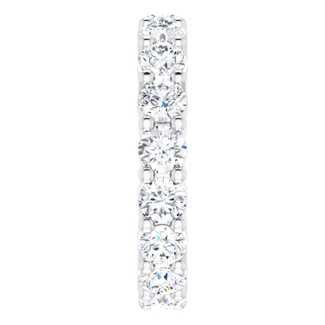 10K Gold Round Lab-Grown Diamond Shared-Prong Eternity Band – 3.4 mm Stones - White Gold - view 4