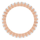 10K Gold Square Natural Diamond Shared-Prong Eternity Band – 1.75x1.75 mm Stones - Rose Gold - view 2