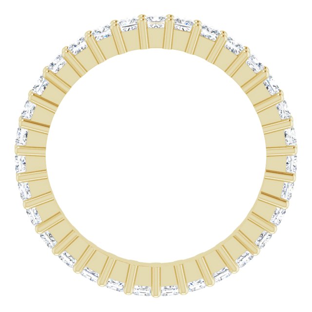 10K Gold Square Natural Diamond Shared-Prong Eternity Band – 1.75x1.75 mm Stones - Yellow Gold - view 2