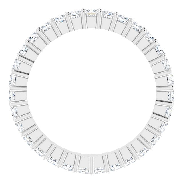 10K Gold Square Natural Diamond Shared-Prong Eternity Band – 1.75x1.75 mm Stones - White Gold - view 2