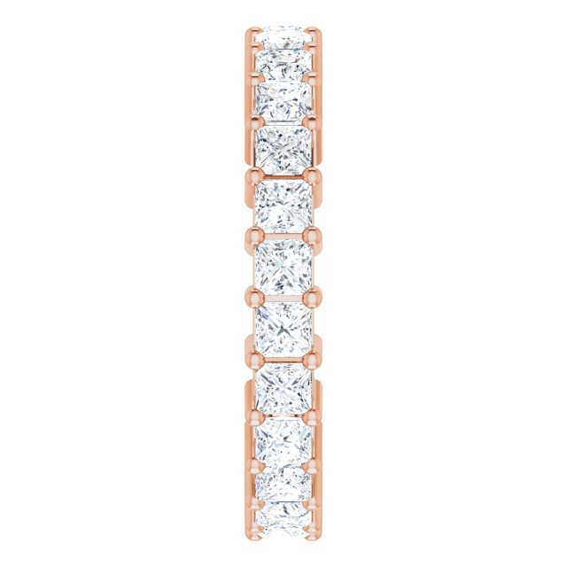 10K Gold Square Lab-Grown Diamond Shared-Prong Eternity Band – 2.25x2.25 mm Stones - Rose Gold - view 4