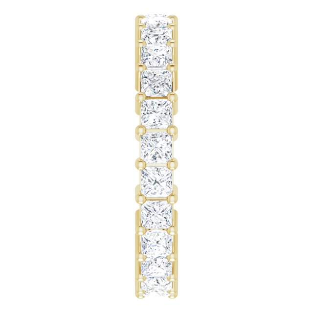 10K Gold Square Natural Diamond Shared-Prong Eternity Band – 2.25x2.25 mm Stones - Yellow Gold - view 4