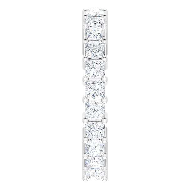 10K Gold Square Natural Diamond Shared-Prong Eternity Band – 2.25x2.25 mm Stones - White Gold - view 4