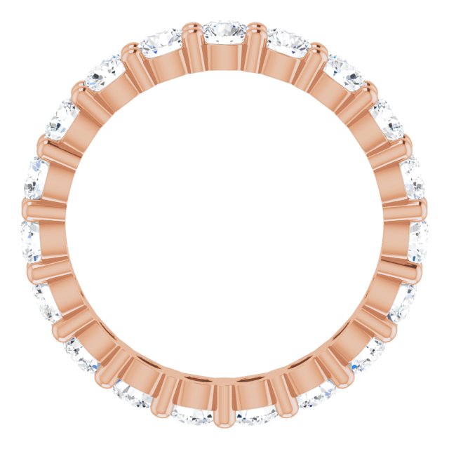10K Gold Round Natural Diamond Shared-Prong Eternity Band – 2.75 mm Stones - Rose Gold - view 2