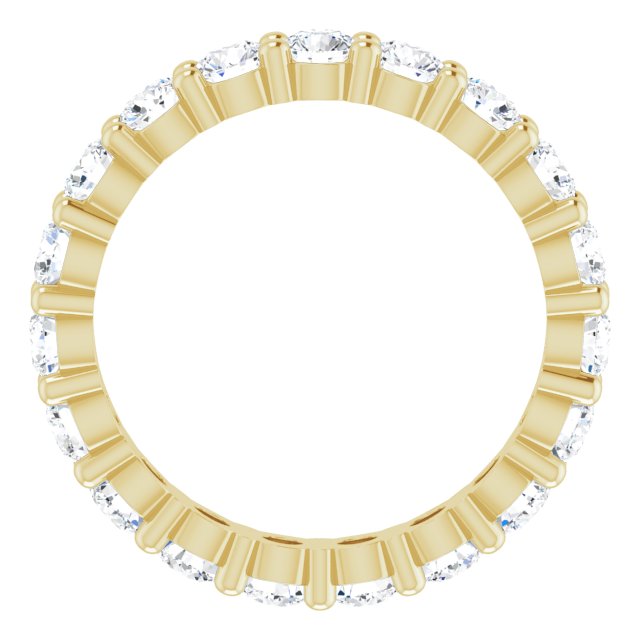10K Gold Round Natural Diamond Shared-Prong Eternity Band – 2.75 mm Stones - Yellow Gold - view 2