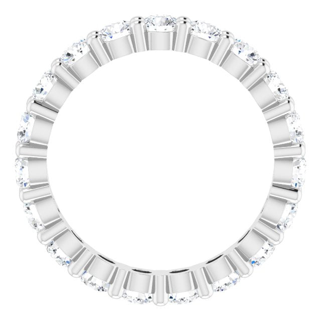 10K Gold Round Lab-Grown Diamond Shared-Prong Eternity Band – 2.75 mm Stones - White Gold - view 2