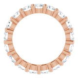 10K Gold Round Natural Diamond Shared-Prong Eternity Band – 3.2 mm Stones - Rose Gold - view 2