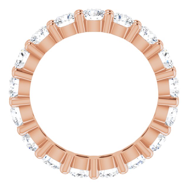 10K Gold Round Natural Diamond Shared-Prong Eternity Band – 3.2 mm Stones - Rose Gold - view 2
