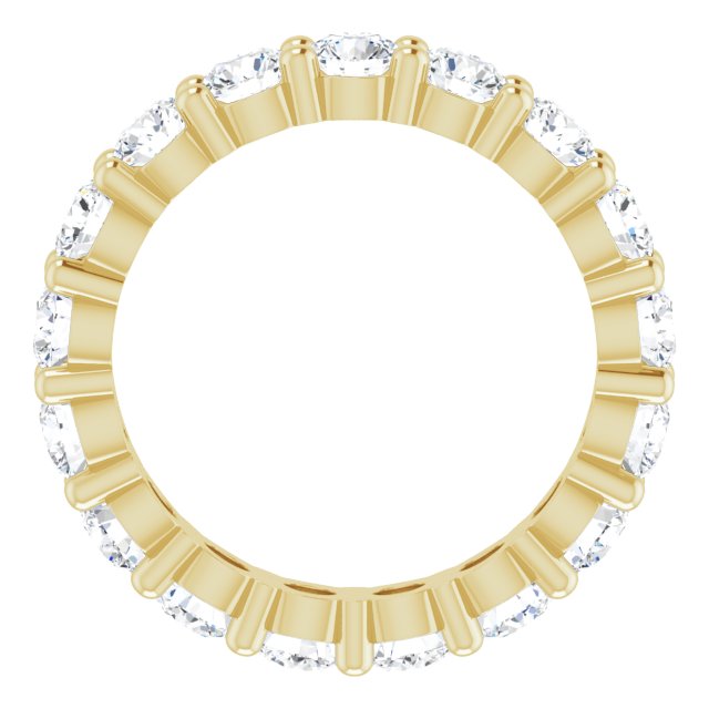10K Gold Round Lab-Grown Diamond Shared-Prong Eternity Band – 3.2 mm Stones - Yellow Gold - view 2
