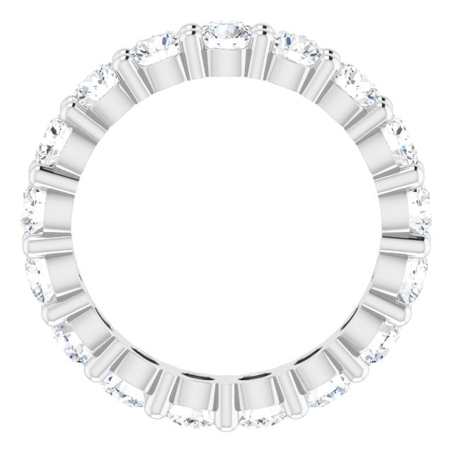 Platinum Round Lab-Grown Diamond Shared-Prong Eternity Band – 3.2 mm Stones - view 2