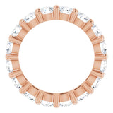 10K Gold Round Natural Diamond Shared-Prong Eternity Band – 3.4 mm Stones - Rose Gold - view 2