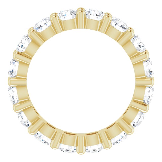 10K Gold Round Natural Diamond Shared-Prong Eternity Band – 3.4 mm Stones - Yellow Gold - view 2