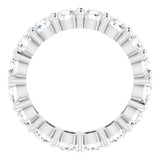 10K Gold Round Lab-Grown Diamond Shared-Prong Eternity Band – 3.4 mm Stones - White Gold - view 2