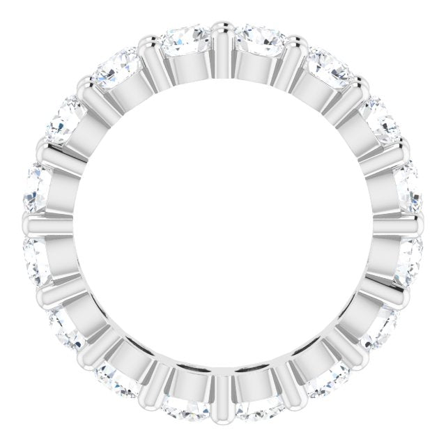 10K Gold Round Lab-Grown Diamond Shared-Prong Eternity Band – 3.4 mm Stones - White Gold - view 2