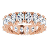 10K Gold Oval Lab-Grown Diamond Shared-Prong Eternity Band – 5x3 mm Stones - Rose Gold - view 3