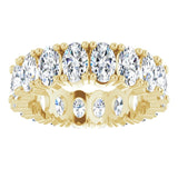 10K Gold Oval Lab-Grown Diamond Shared-Prong Eternity Band – 5x3 mm Stones - Yellow Gold - view 3