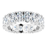 10K Gold Oval Lab-Grown Diamond Shared-Prong Eternity Band – 5x3 mm Stones - White Gold - view 3