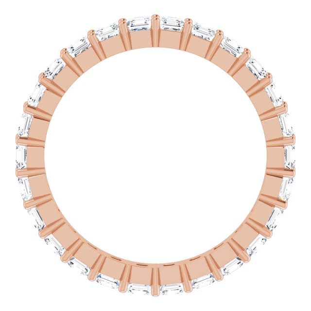 14K Gold Asscher Lab-Grown Diamond Shared-Prong Eternity Band – 2x2 mm Stones - Rose Gold - view 2