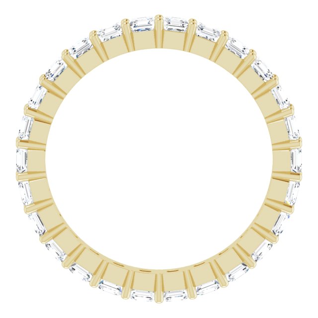 14K Gold Asscher Lab-Grown Diamond Shared-Prong Eternity Band – 2x2 mm Stones - Yellow Gold - view 2