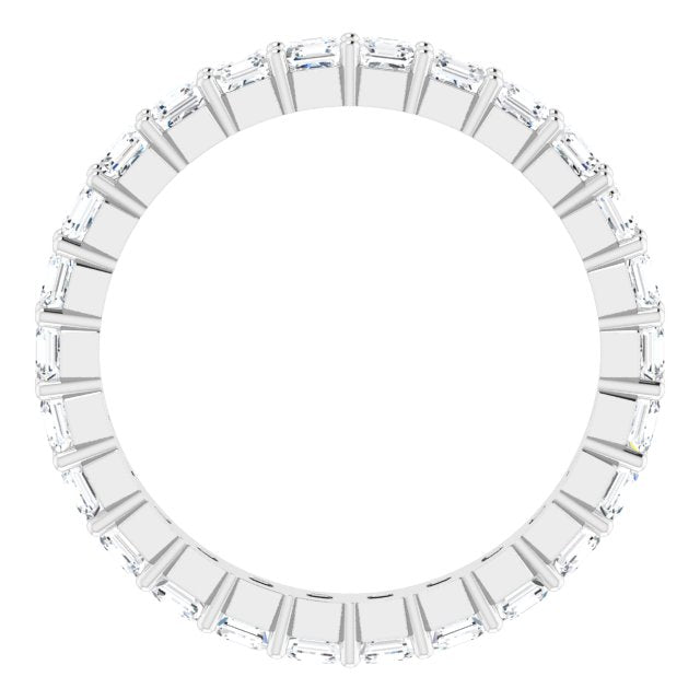 Platinum Asscher Lab-Grown Diamond Shared-Prong Eternity Band – 2x2 mm Stones - view 2