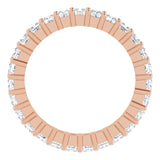 10K Gold Square Natural Diamond Shared-Prong Eternity Band – 2x2 mm Stones - Rose Gold - view 2