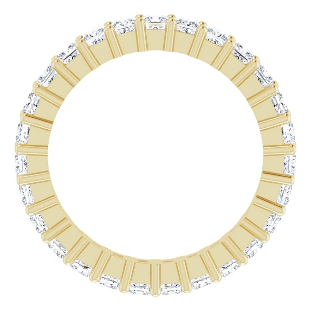 10K Gold Square Lab-Grown Diamond Shared-Prong Eternity Band – 2x2 mm Stones - Yellow Gold - view 2