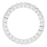 10K Gold Square Natural Diamond Shared-Prong Eternity Band – 2x2 mm Stones - White Gold - view 2