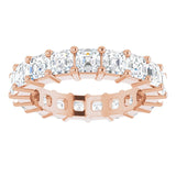 14K Gold Asscher Lab-Grown Diamond Shared-Prong Eternity Band – 3x3 mm Stones - Rose Gold - view 3