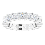 Platinum Asscher Lab-Grown Diamond Shared-Prong Eternity Band – 3x3 mm Stones - view 3
