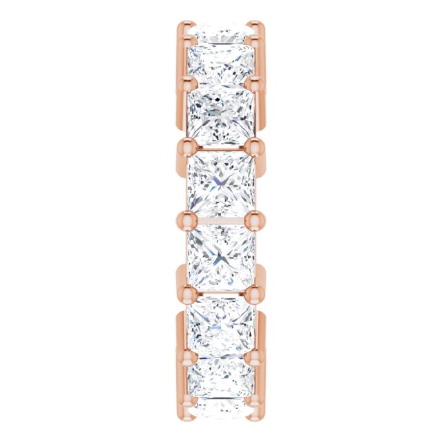 10K Gold Square Lab-Grown Diamond Shared-Prong Eternity Band – 3.75x3.75 mm Stones - Rose Gold - view 4