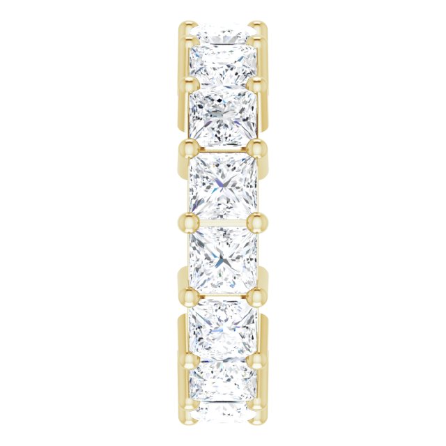 14K Gold Square Lab-Grown Diamond Shared-Prong Eternity Band – 3.75x3.75 mm Stones - Yellow Gold - view 4