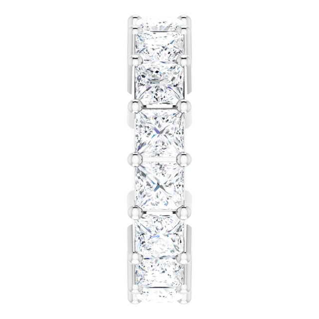 10K Gold Square Natural Diamond Shared-Prong Eternity Band – 3.75x3.75 mm Stones - White Gold - view 4