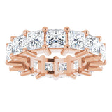 10K Gold Square Lab-Grown Diamond Shared-Prong Eternity Band – 4x4 mm Stones - Rose Gold - view 3