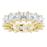 10K Gold Square Lab-Grown Diamond Shared-Prong Eternity Band – 4x4 mm Stones - Yellow Gold - view 3