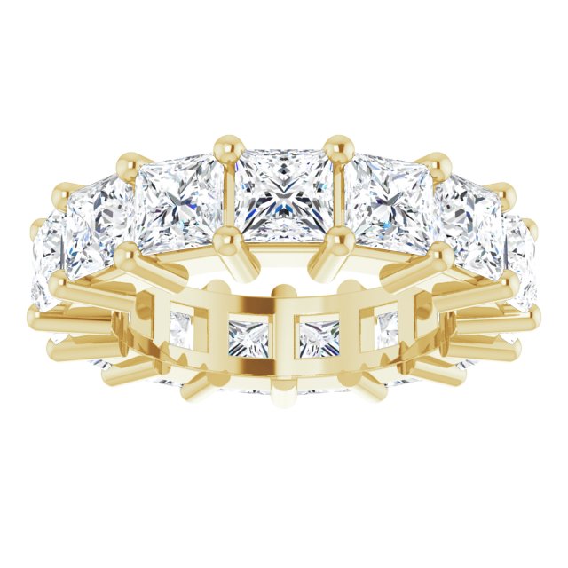 10K Gold Square Lab-Grown Diamond Shared-Prong Eternity Band – 4x4 mm Stones - Yellow Gold - view 3